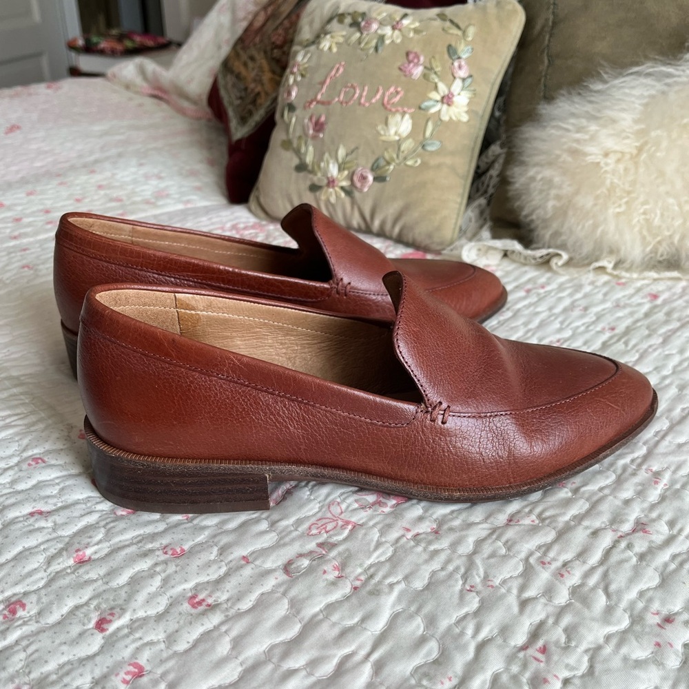 Madewell Women's Leather Loafers in Cognac Brown - Picture 3 of 10